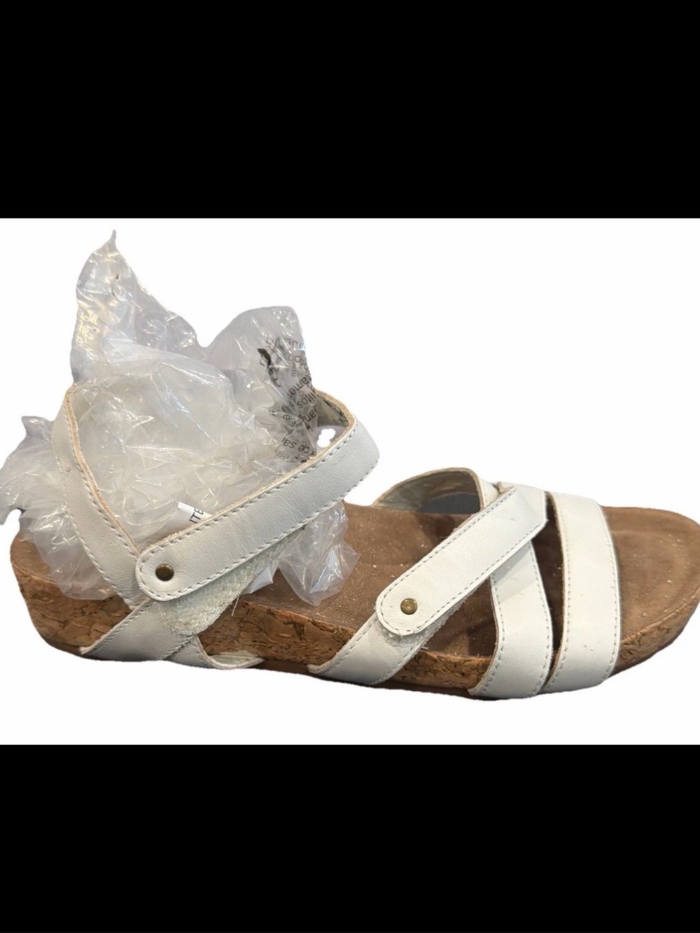 WALKING CRADLES POOLE WHITE LEATHER STRAPPY LOW WEDGE COMFORT SANDAL 5.5 Narrow